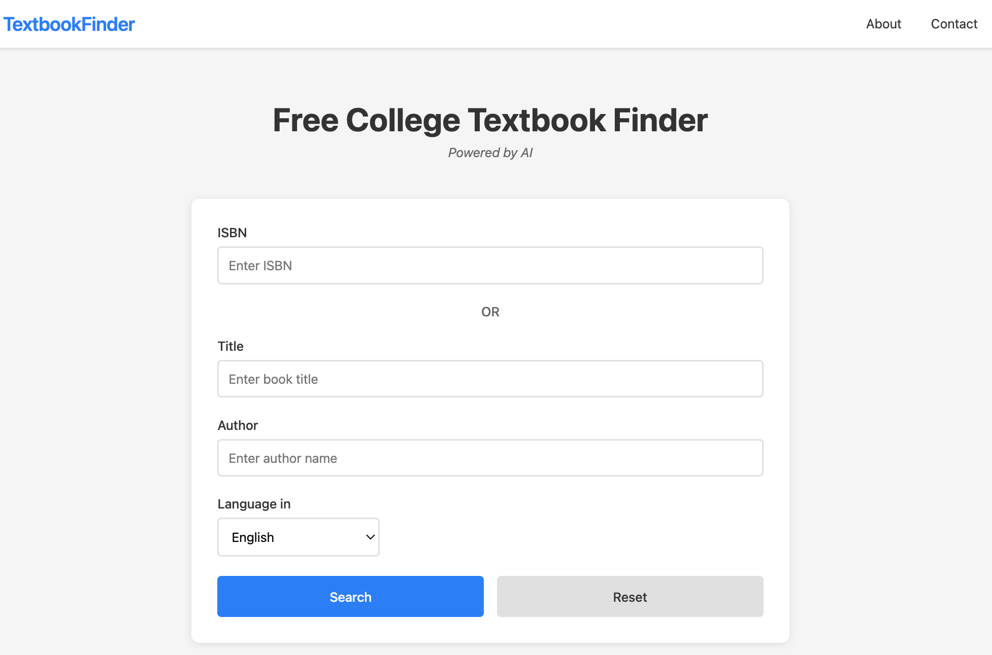 College Textbook Finder
